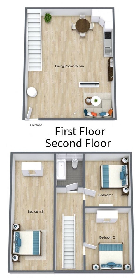 a floor plan of a second floor apartment